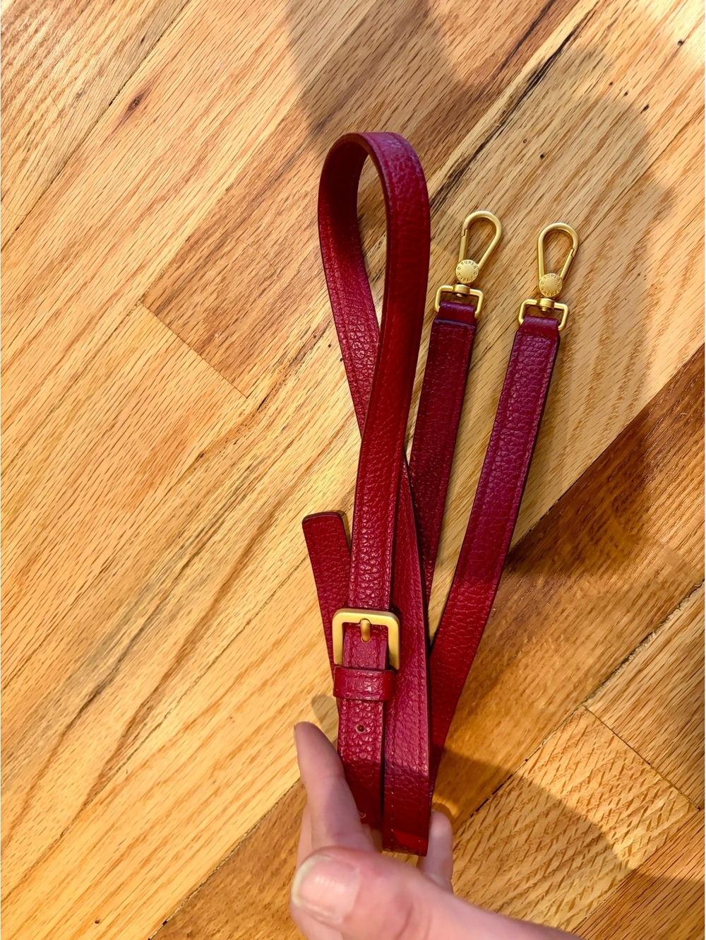 Furla Genuine Leather Replacement Adjustable Crossbody Purse Strap Red Gold